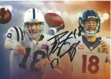PEYTON MANNING INDIANAPOLIS COLTS QB SIGNED AUTHENTIC 5x7 PHOTO w/COA HOF 