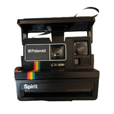 VINTAGE POLAROID SPIRIT 600 FOLDING INSTANT CAMERA w/STRAP - Rainbow - UNTESTED