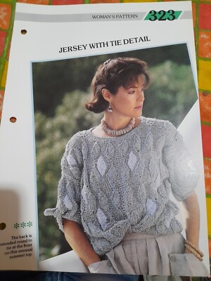 Damen Strickmuster Jersey mit Bindedetail