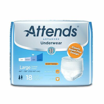 Attends Disposable Underwear LARGE APP0730 Heavy 18 Ct