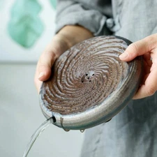 6.3" Tea Tray Drainage Water Storage Chinese Kung-Fu Tea Crafts Pad Pottery Tea