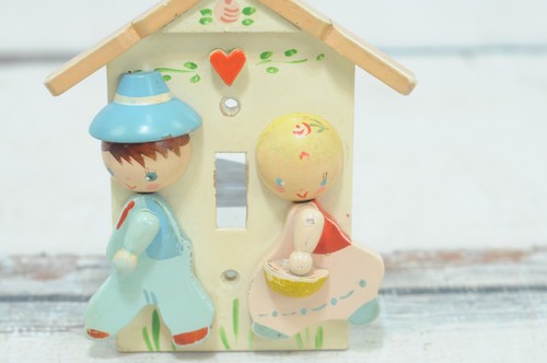 Incredible Vintage Wooden Light Switch Cover Childs Room Nursery Decor Irmi - Picture 5 of 8