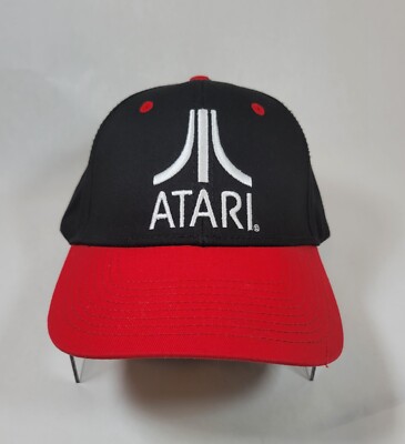 Atari Headwear Logo Diffuzed Baseball Snapback Cap Hat Adult Retro Black  Red