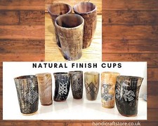Viking Drinking Horn Cup Natural Ox Horn Tankard Ale Beer Mug Medieval Norse 5-6