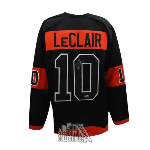 John LeClair Autographed Philadelphia Custom Black Hockey Jersey - BAS