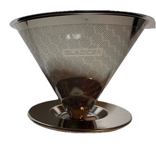 Pour Over Coffee Dripper Slow Drip Paperless Coffee Filter Double Mesh Stainless