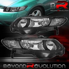 For 2006-2011 Civic Coupe FG2 FG1 Black Clear Lens Reflector Headlights Upgrade