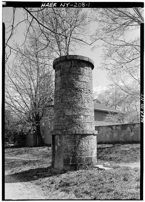 Photo:Ventilator Tower Doorway 1900s Stone Structure Trees Outdoor View