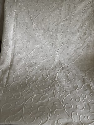 Yves Delorme Duvet 96 x96  (2) Euro Shams 28 x28  Ivory Embossed Swirl Pattern
