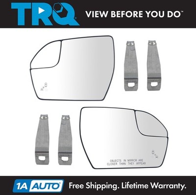 TRQ Exterior Side View Door Mirror Glass Pair Spotter Heated Blind Spot