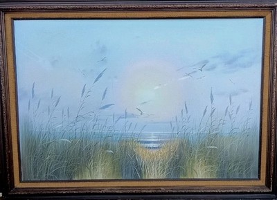 Authentic Catherine Parker Melton 36 x24  Large Seascape Oil Painting On Canvas
