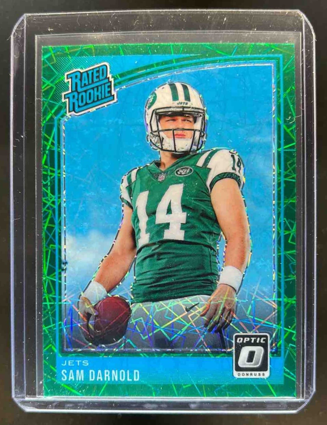 2018 Donruss Optic Sam Darnold Green Velocity Prizm RC #151 Jets