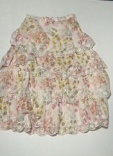 Ralph Lauren Spring Multi Floral Embroidered Tiered Scalloped NWT Skirt Size 8