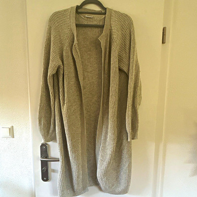 Noisy May Damen Strickjacke Cardigan Grobstrick Grau Langarm Größe XL
