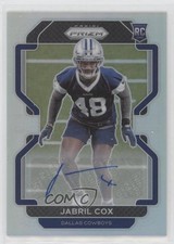 2021 Panini Prizm Rookie Silver Prizm Auto Jabril Cox #394 Auto 01su