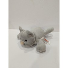 Melissa and Doug Cuddle Cat 9  Gray White Plush Toy Stuffed Animal , Laying Down