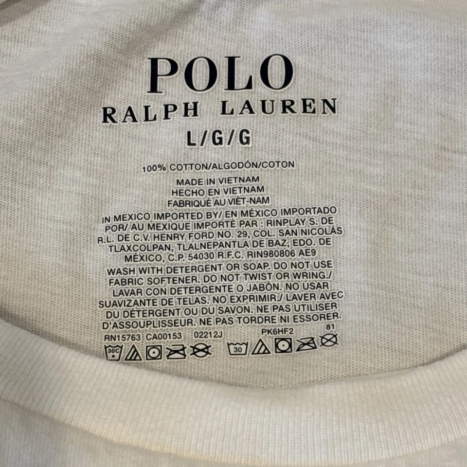 Polo Ralph Lauren Polo Bear Long Sleeve Shirt Men Large Off White Sled Snowboard - Image 4 of 4