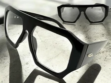 Oversized Exaggerated Vintage Retro Clear Lens EYE GLASSES Big Thick Black Frame