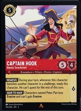 Disney Lorcana EN 3 CAPTAIN HOOK Master Swordsman 105 Rare 2 BUY 4 40 OFF