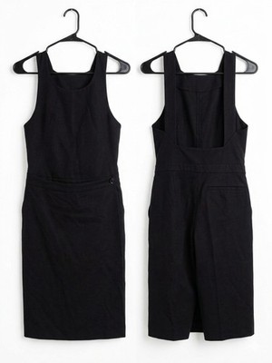 Dries Van Noten Black Square Neck Sleeveless Jumpsuit Women XS