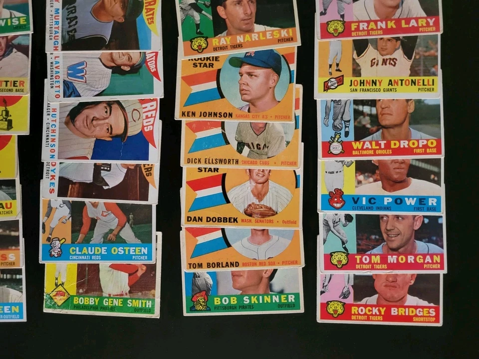 Tarjetas de béisbol 1960 Topps - 36 tarjetas vintage - con Rocky Bridges y Al Dark Foto 4 de 4
