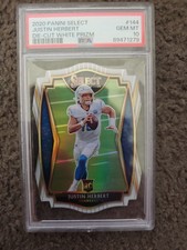 2020 Panini Select - Premier Level Justin Herbert #144 White Prizm Die-Cut (RC)
