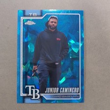 JUNIOR CAMINERO 2026 TOPPS CHROME SAPPHIRE IMAGE VARIATION IV #130 SP Rare Rays