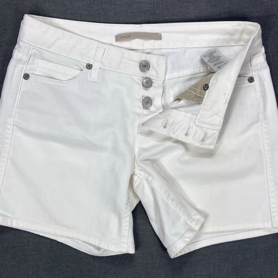 Женские джинсовые шорты VINCE 27 белые Luce летние пляжные дышащие готовые к отпуску - Изображение 3 из 4