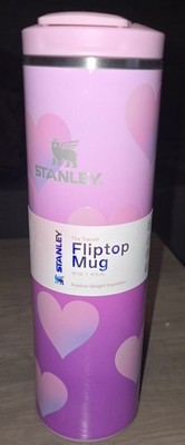 Stanley The Transit Flip Top Mug 16oz Pink Purple Hearts Travel Mug Insulated