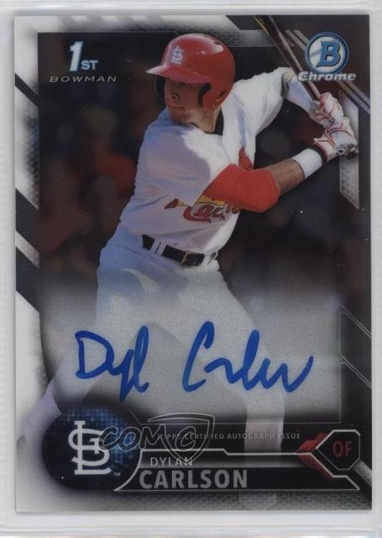 2016 Bowman Draft Chrome Draft Pick Auto Dylan Carlson #CDA-DC Auto 19rf
