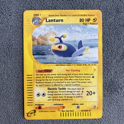 Pokemon Aquapolis - Lanturn H15/H32 Holo Rare LP/NM SWIRL