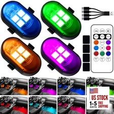 Upgraded Wireless LED Lights for Car, Rechargeable Interior Car Lights 4pcs