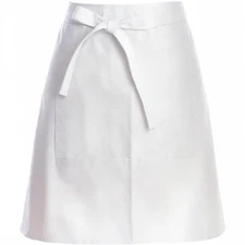 White Waist Apron with Pockets Unisex Chef Costume for Women Men Cooking