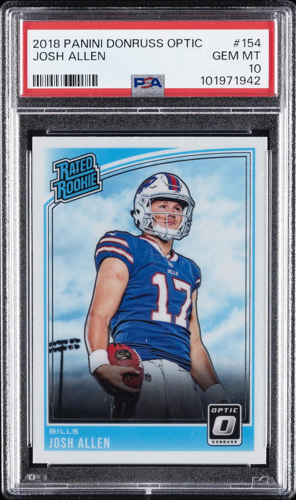 2018 PANINI DONRUSS OPTIC #154 JOSH ALLEN ROOKIE RC PSA 10