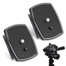 2 PCS Universal 43x43mm Quick Release Plate Set for Tripods, Camera Black