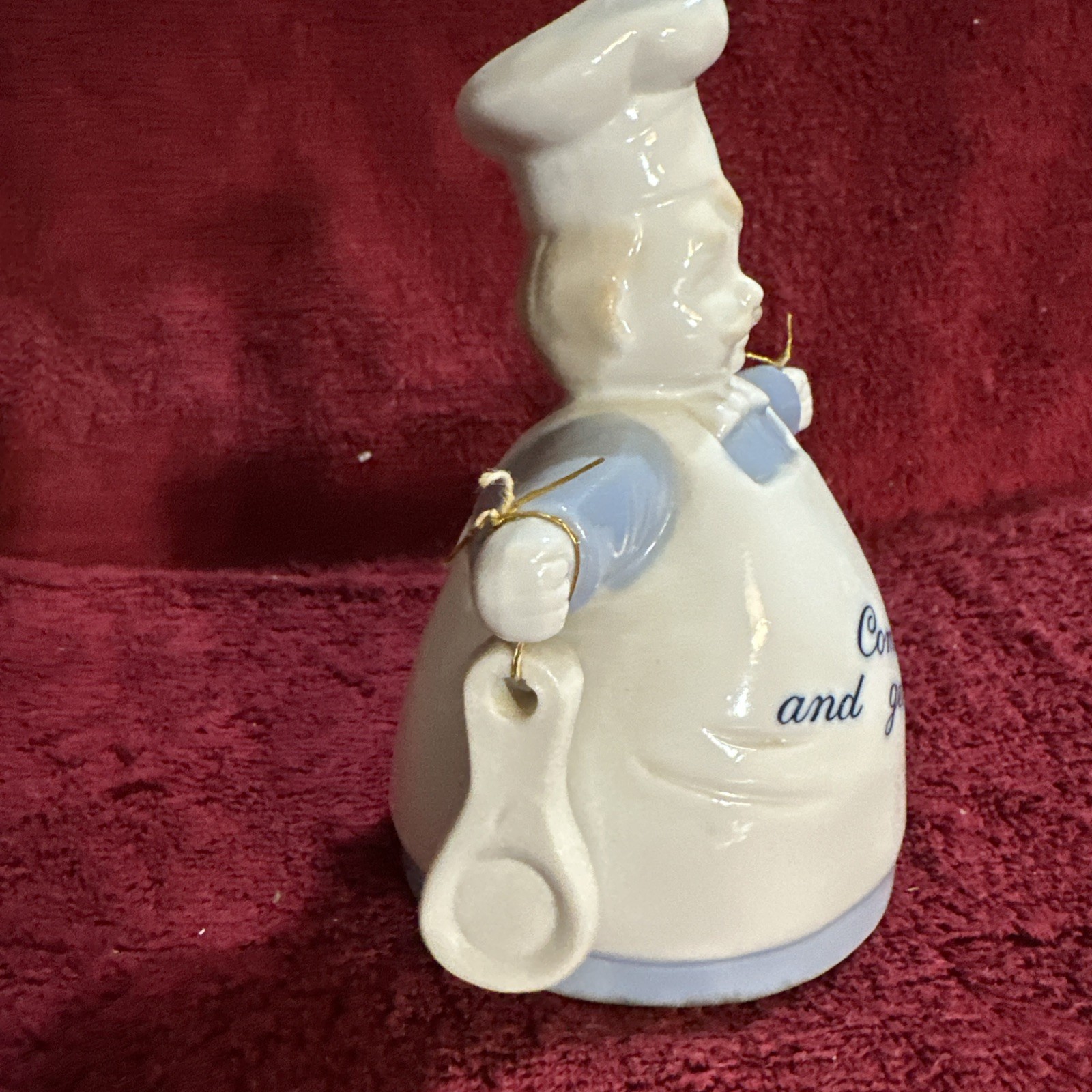 Vintage Chef in Apron Come and Get It Dinner Bell with External Chimes