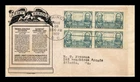Dr Jim Stamps 4c Army Heroes Block 1937 First Day Cover Stephen Anderson Cachet