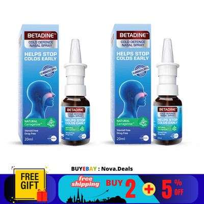 2 X BETADINE Adult Cold Defence Nasal Spray 20ml Helps Stop Colds Early