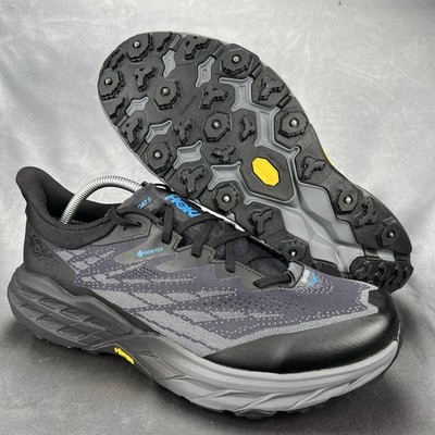HOKA Men's 12 D Speedgoat 5 GTX Spike Black Trail Hiking Shoes 1133550-BBLC