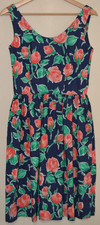 Womens Vintage COPPERNOB Floral Print Tea Dress Summer Dress UK 12 - Made in UK