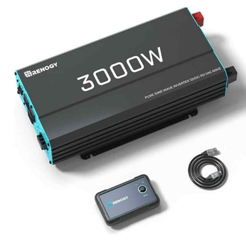 Renogy 3000W Pure Sine Wave Inverter 12V DC to 120V AC Converter Remote ...