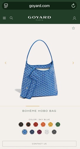 GOYARD Boheme Hobo Bag Shoulder Bag Detachable Pouch Sky Blue
