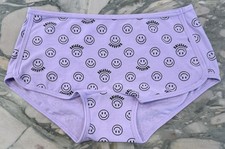 NEW Victoria Secret PINK Cotton Trim Boyshort - Lavender Love Smiley - XL