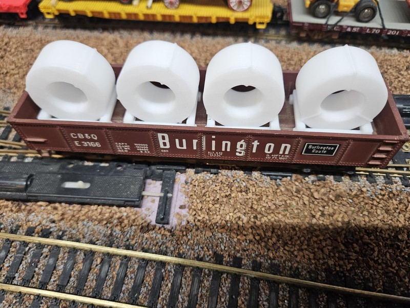 New 3D Printed HO Scale 4 Steel Coils & 4 Coil Holder 