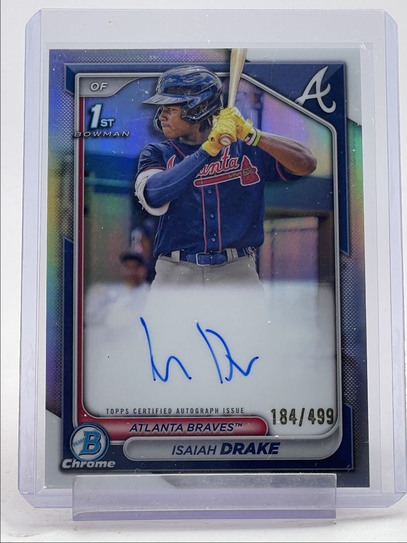 ISAIAH DRAKE 2024 BOWMAN CHROME 1ST AUTOGRAPH REFRACTOR AUTO /499 Q3249