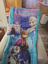 Disney Frozen Child's Sleeping Bag With Carry Tote Elsa Anna Olaf Blue 2017