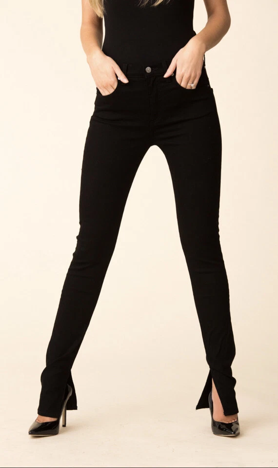 Veronica Beard Kate Skinny High Rise Slit Jeans Raven 23 228