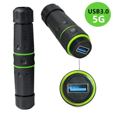 USB3.0 Pass Through Adapter Outdoor Waterproof 5Gpbs Female to Female Coupler