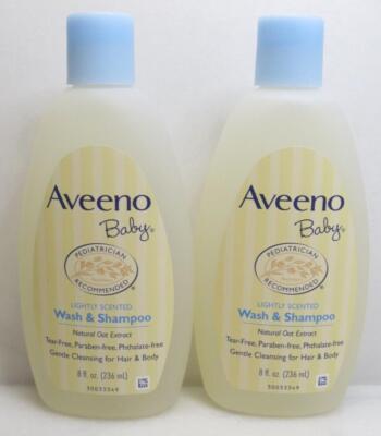 AVEENO BABY WASH & SHAMPOO NATURAL OAT EXTRACT 8 OZ - LOT OF 2