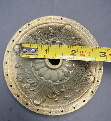 2 MATCHING SOLID BRONZE DECORATIVE ARCHITECHTURAL EMBELLISHMENT ROSETTES, BASES - Picture 8 of 8
